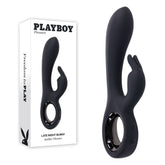Playboy Pleasure Late Night Bunny 20 cm USB Rechargeable Rabbit Vibrator Black VIBRATORS-RABBIT
